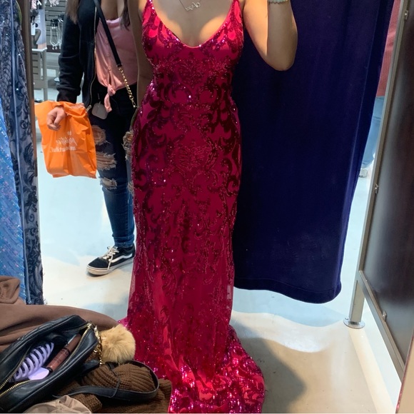 Pink glittery prom dress from Windsor - Picture 1 of 2